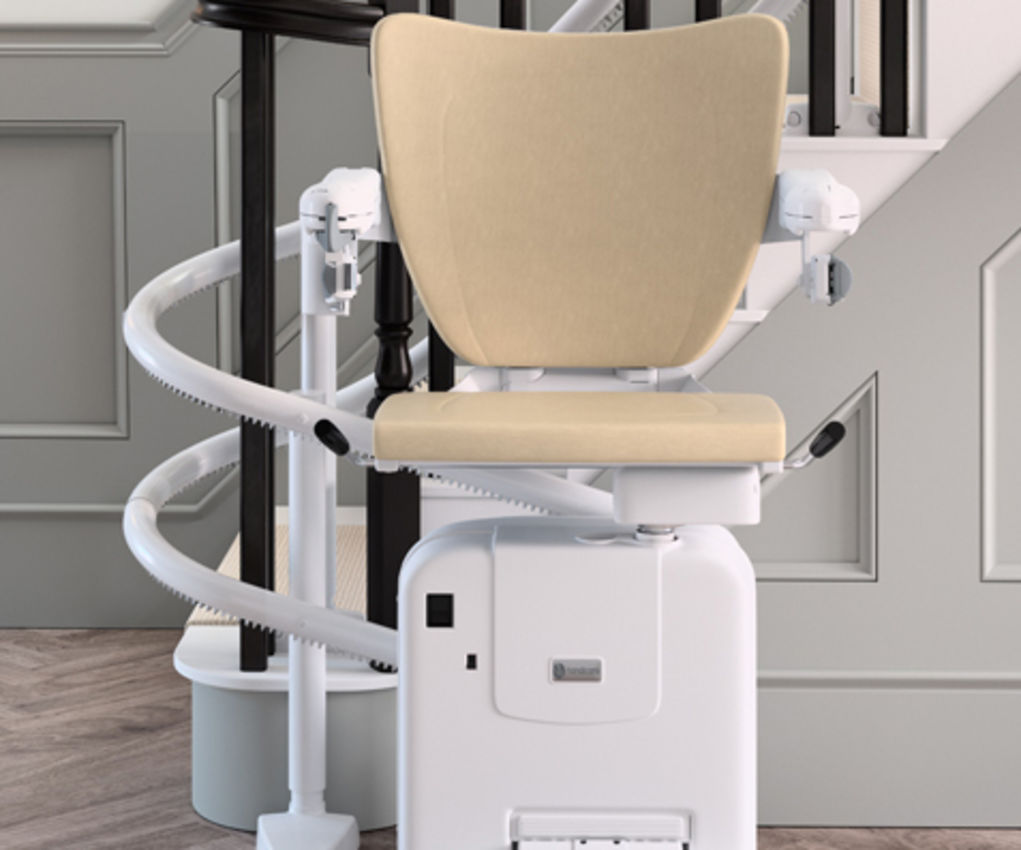 Companion Stairlifts curved stairlift in situ