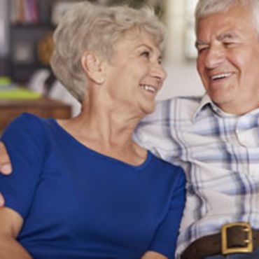 Couple smiling