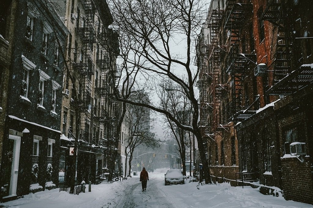 Cold winter street