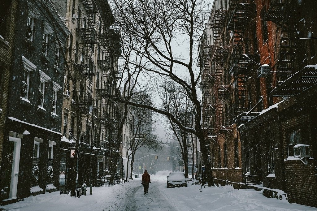 Cold winter street