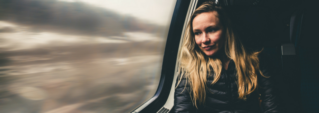 Passenger on a train