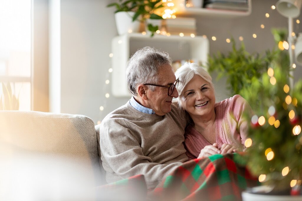 Senior couple at Christmas