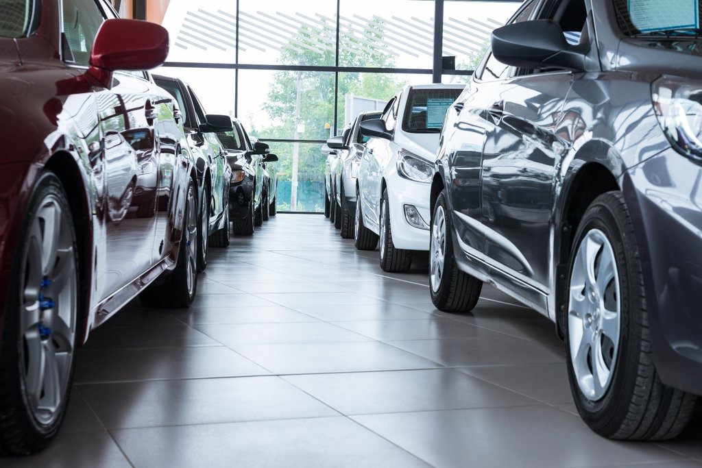 Cars in a motability showroom