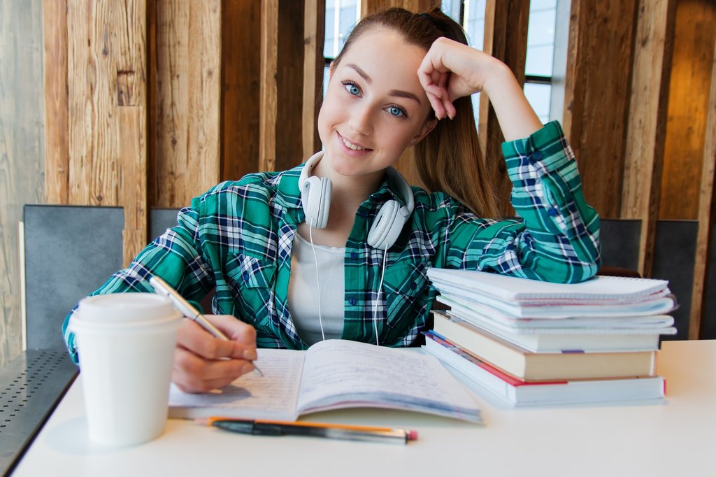 Girl doing revision