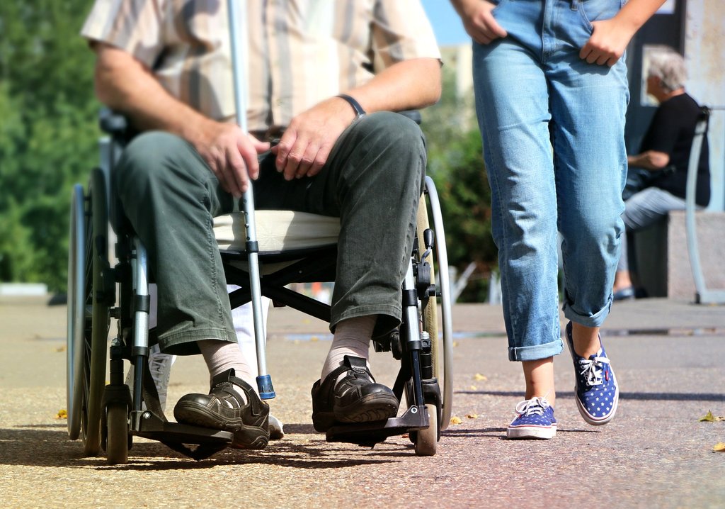 Man sat in a wheelchair