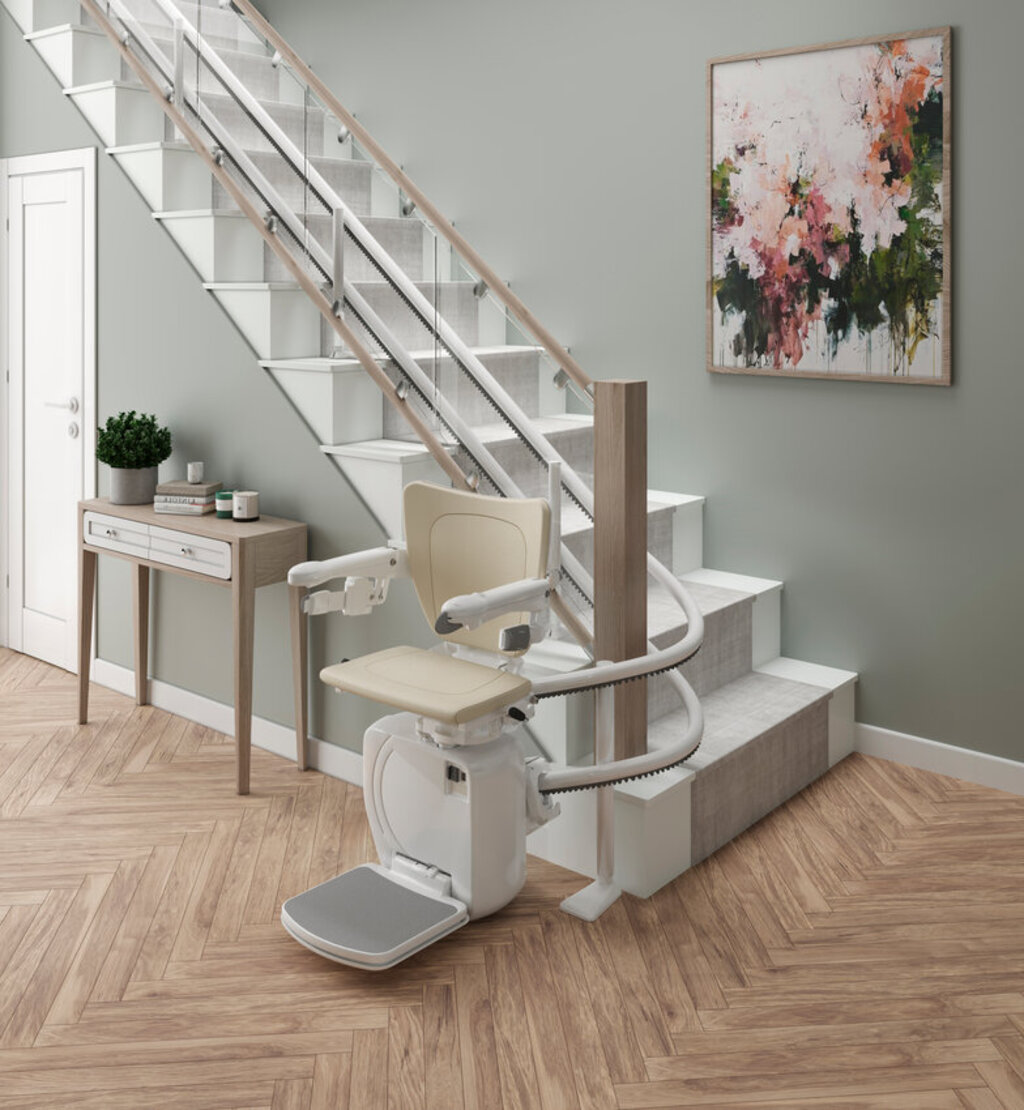 A curved stairlift