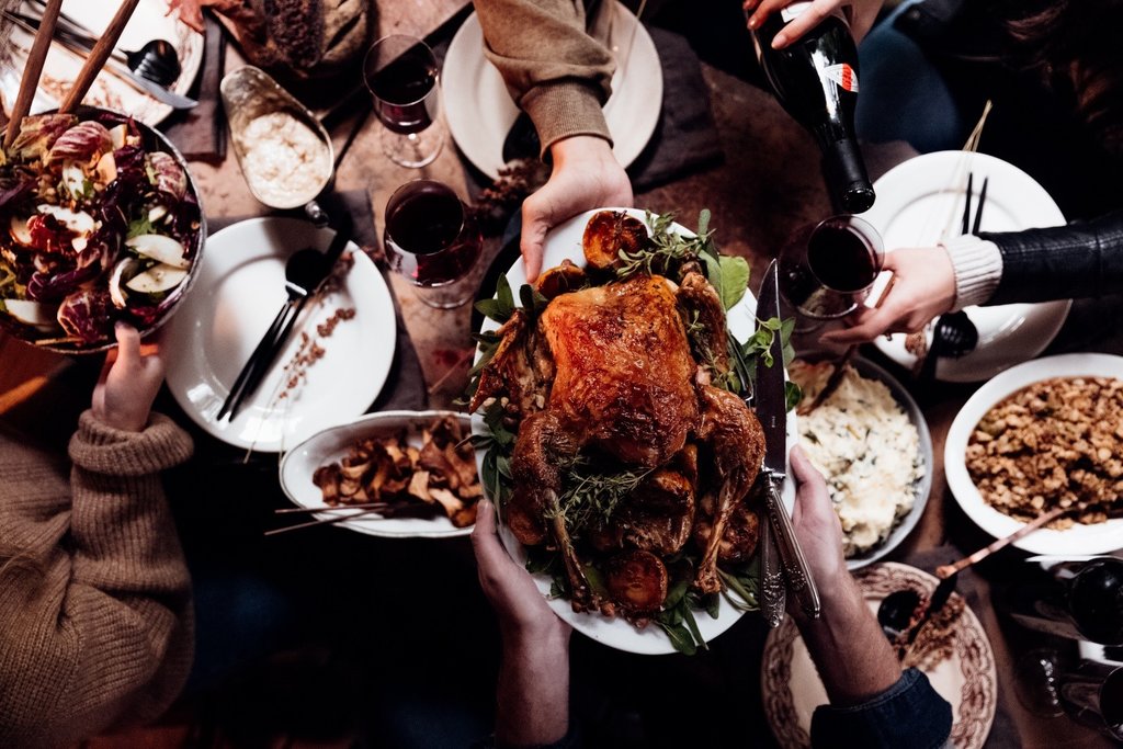 A flatlay of a dinner party table