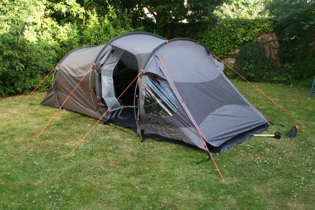Tent pitched in the garden