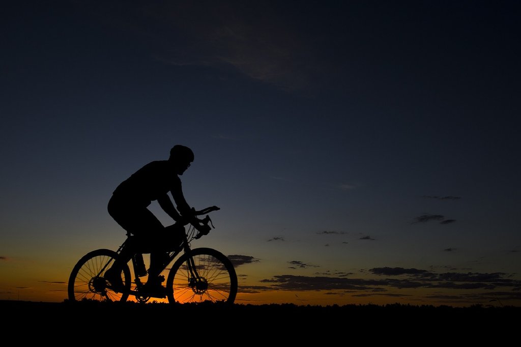 Cycling at sunset