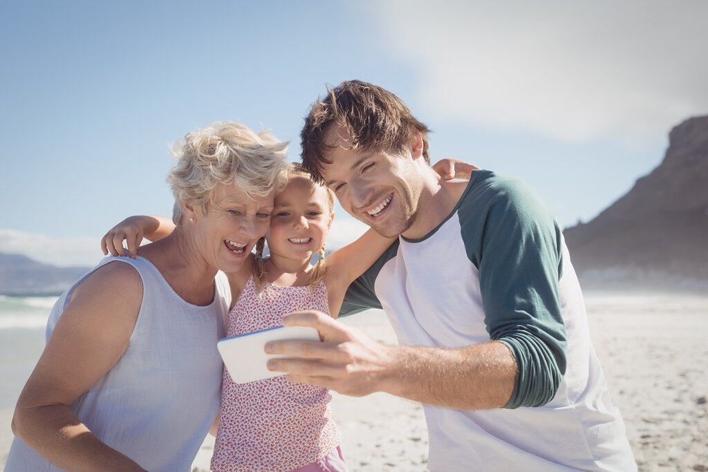 Family at the beach