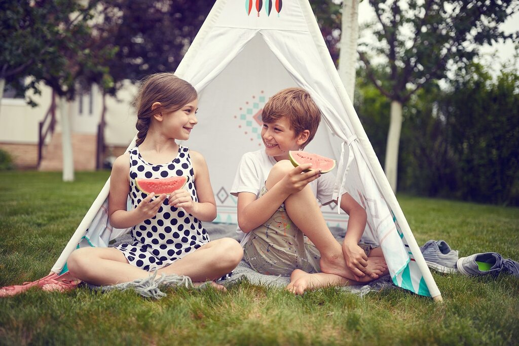 Children sitting outside