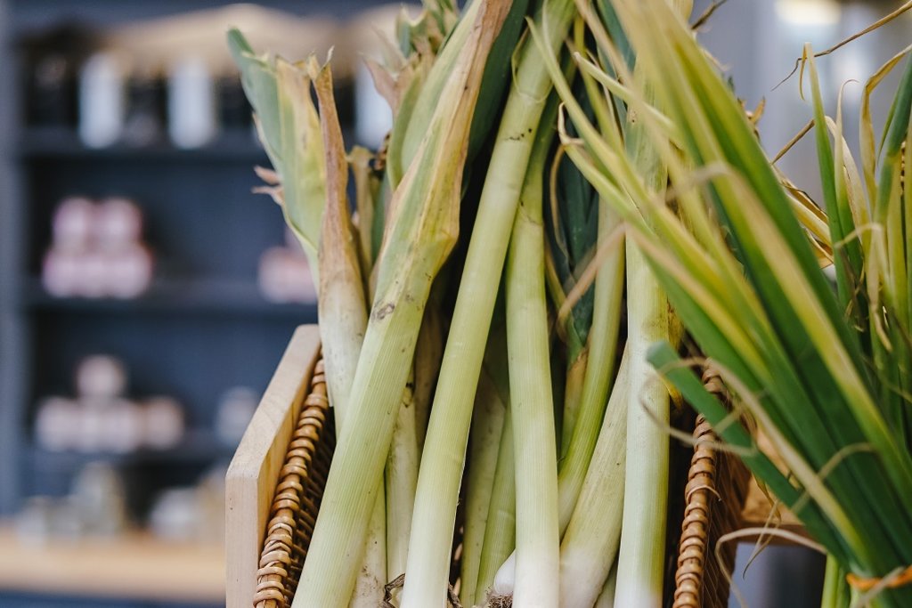 A basket of leeks