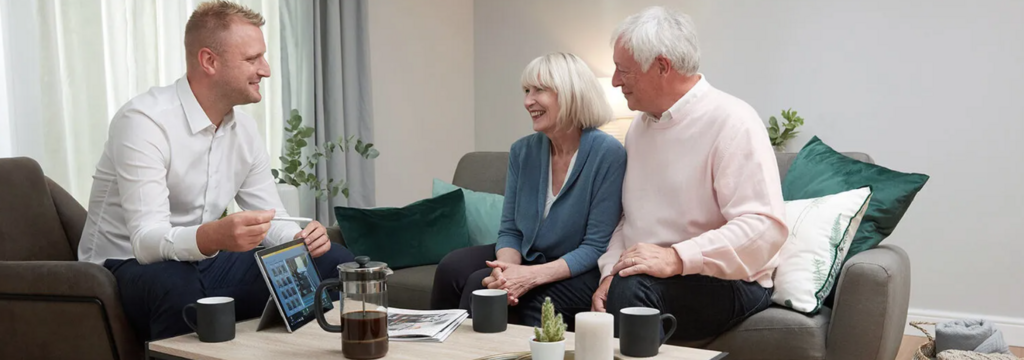 A couple deciding on a stairlift for their home