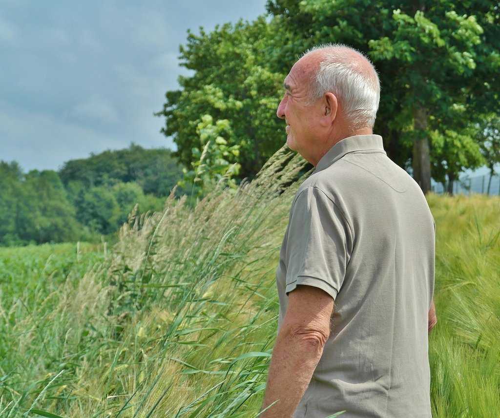 Old man in field