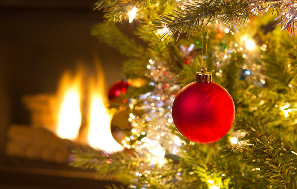 Christmas tree fireplace