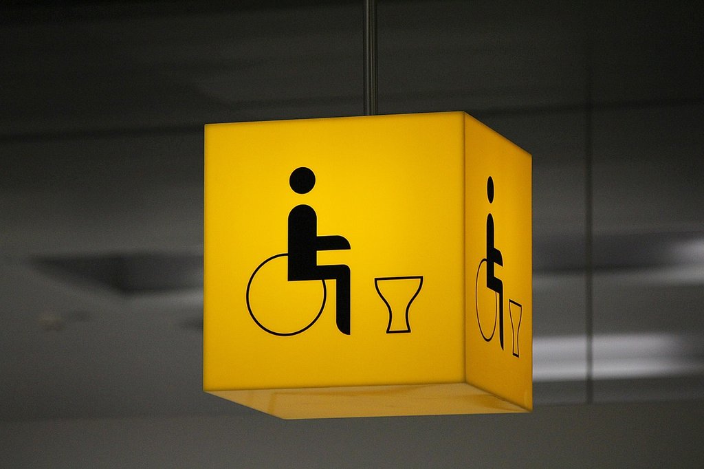 Disabled toilet sign