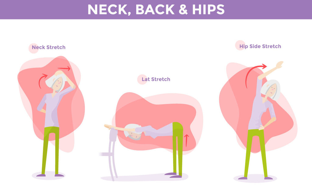 Neck and back stretches for over 60s