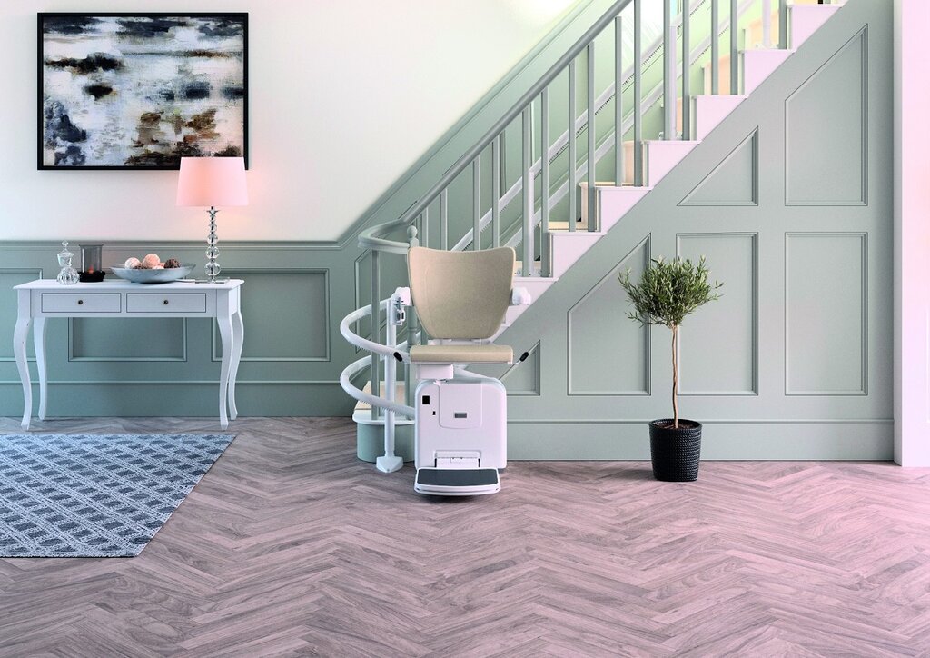 A Companion curved stairlift rail
