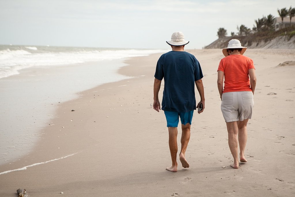 old couple on the beach