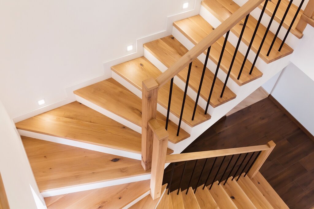 A curved staircase