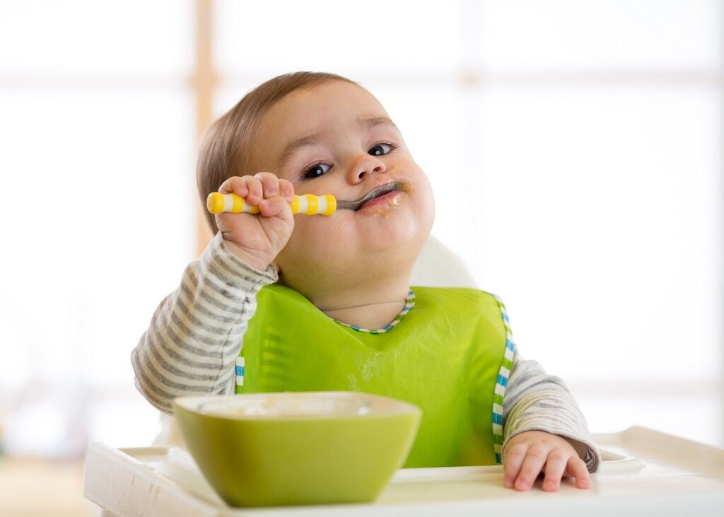 Child eating at table
