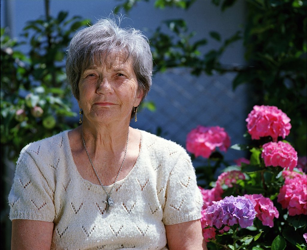 Grandmother in garden