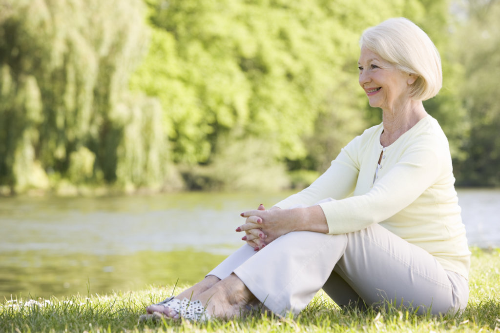 Peaceful older woman