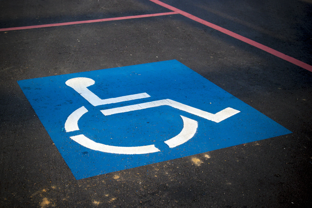 A blue badge parking space