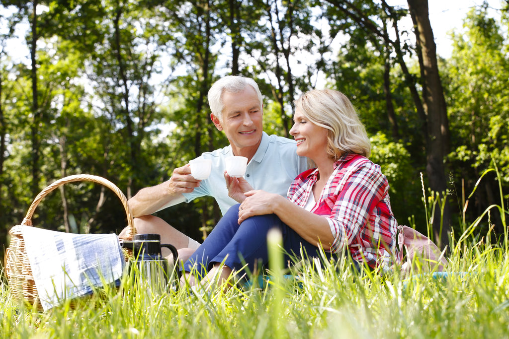 Couple enjoying a picnic