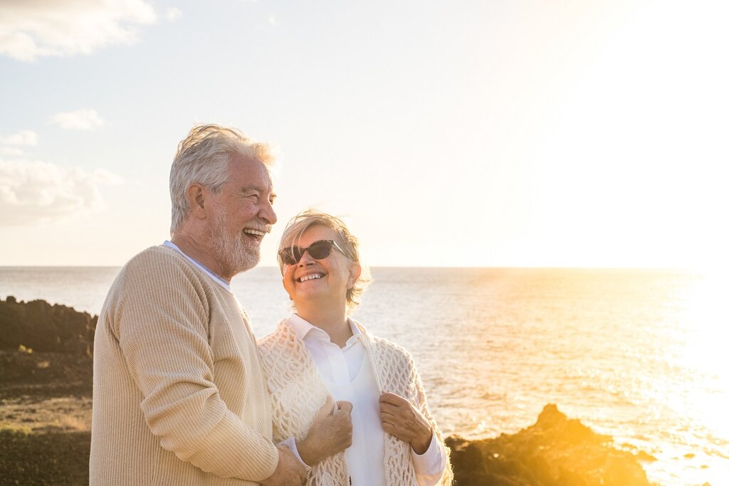 Older couple on the beach