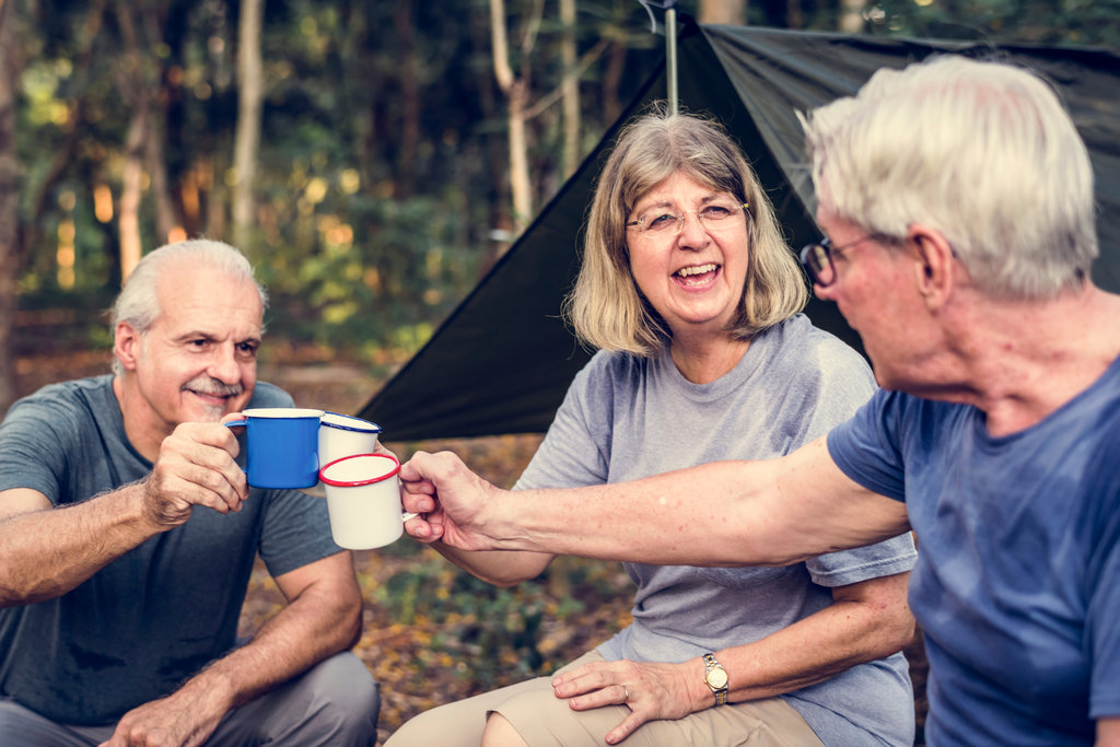 Older people camping