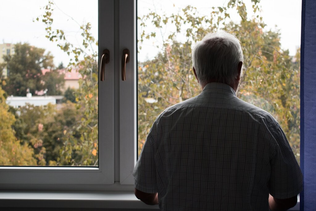 Older person feeling lonely