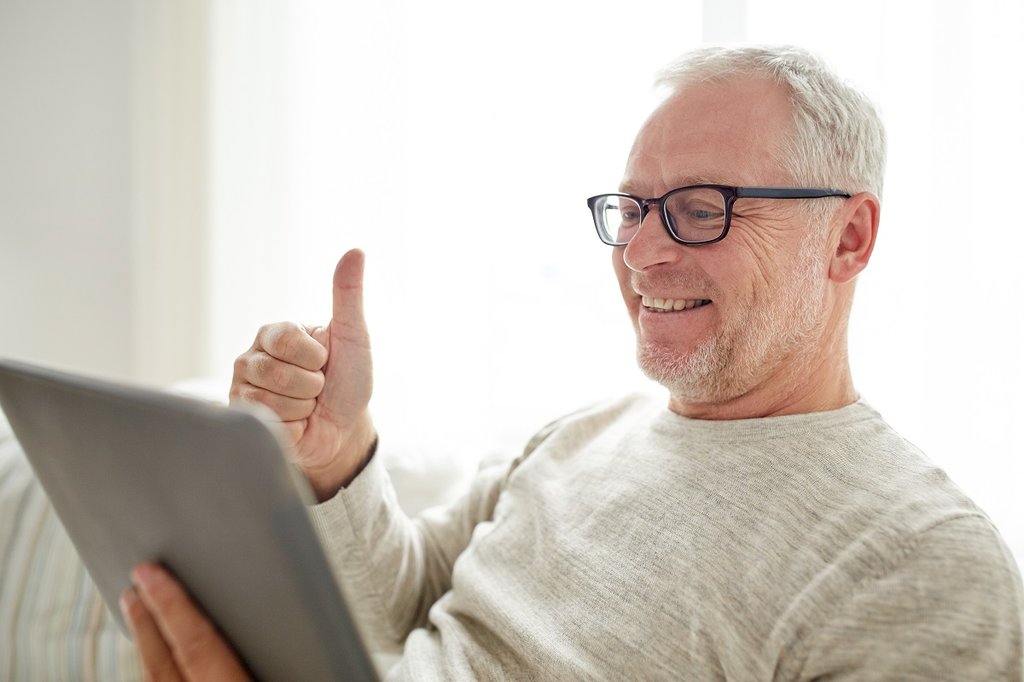 man making video call